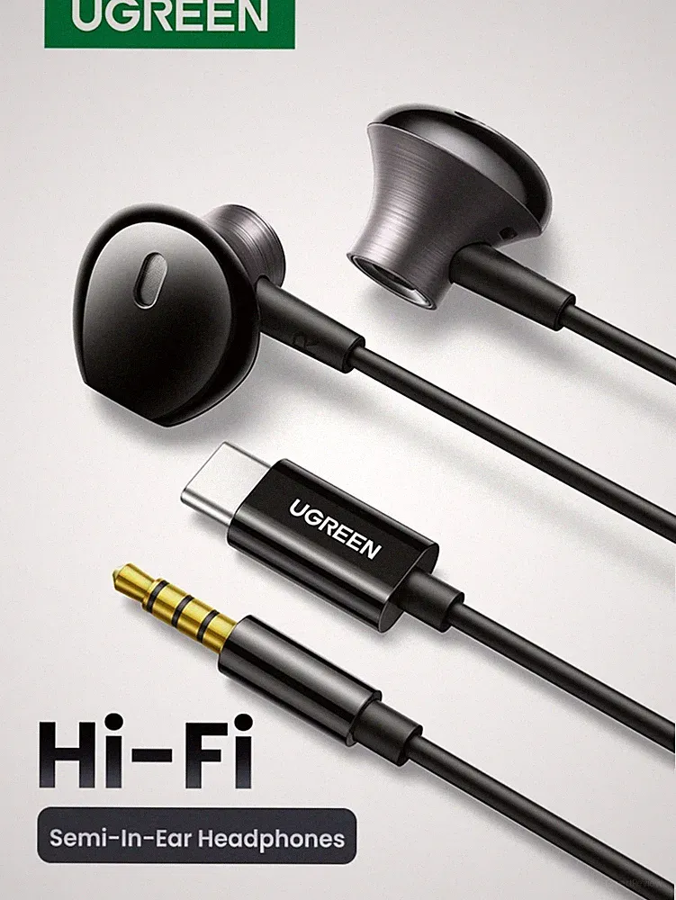 UGREEN In Ear Kopfhörer mit 3,5 mm Typ C Anschluss und HIFI Billig24