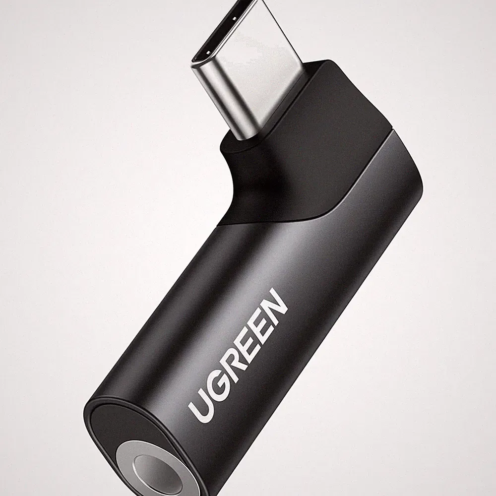 UGREEN USB C auf 3,5mm Klinke Adapter Kopfhörer DAC 90 Grad Kabel 24 Bit