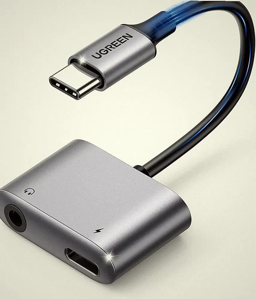 UGREEN USB C auf 3.5mm Klinke Adapter mit Schnellladen USB C Kopfhörer Adapter
