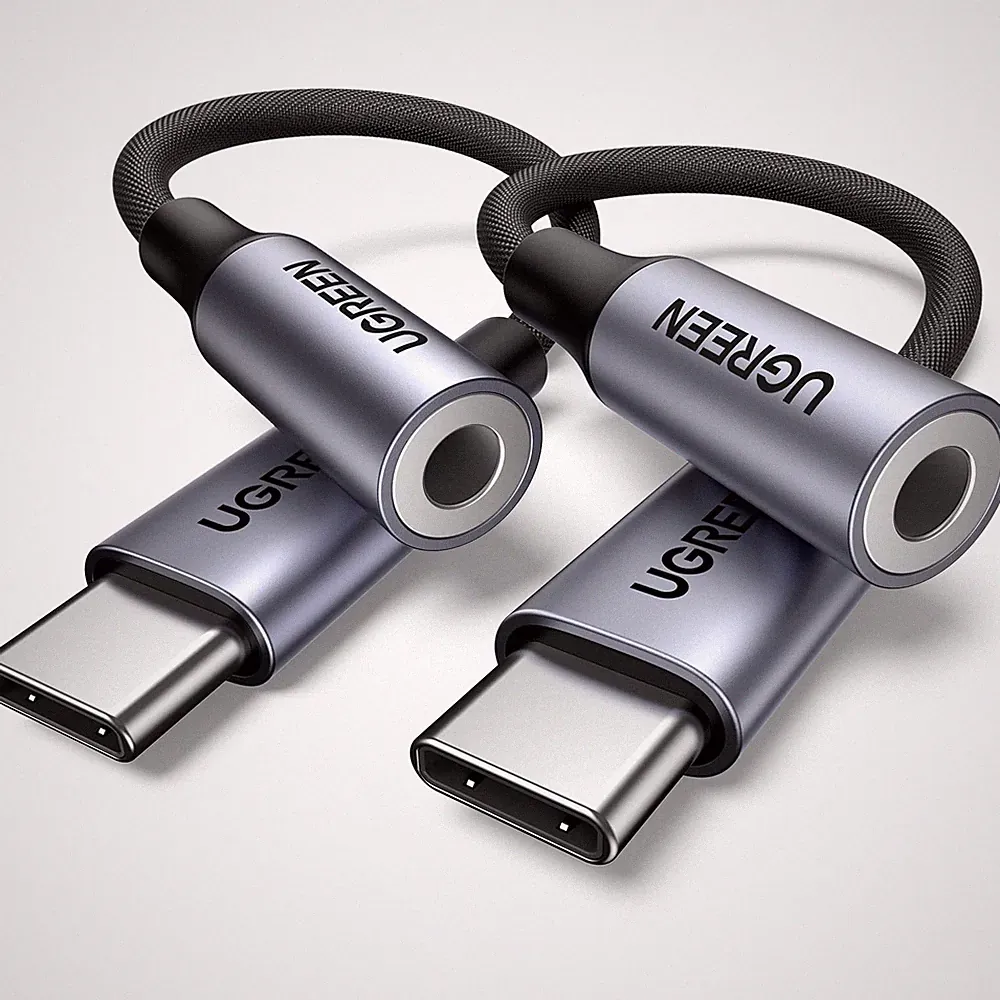 UGREEN USB C Klinke Adapter Aux 2 Pack C auf 3.5mm Kopfhörer Grau