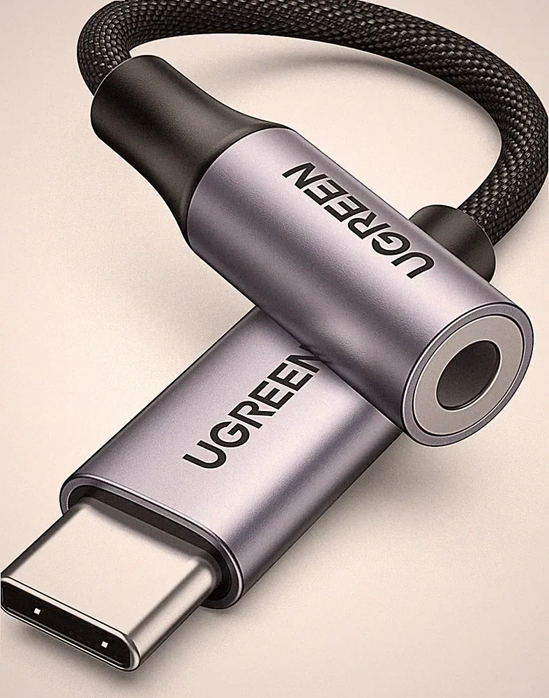 UGREEN USB C Klinke Adapter, Aux USB C auf 3.5mm Kopfhörer, Adapter mit DAC Chip