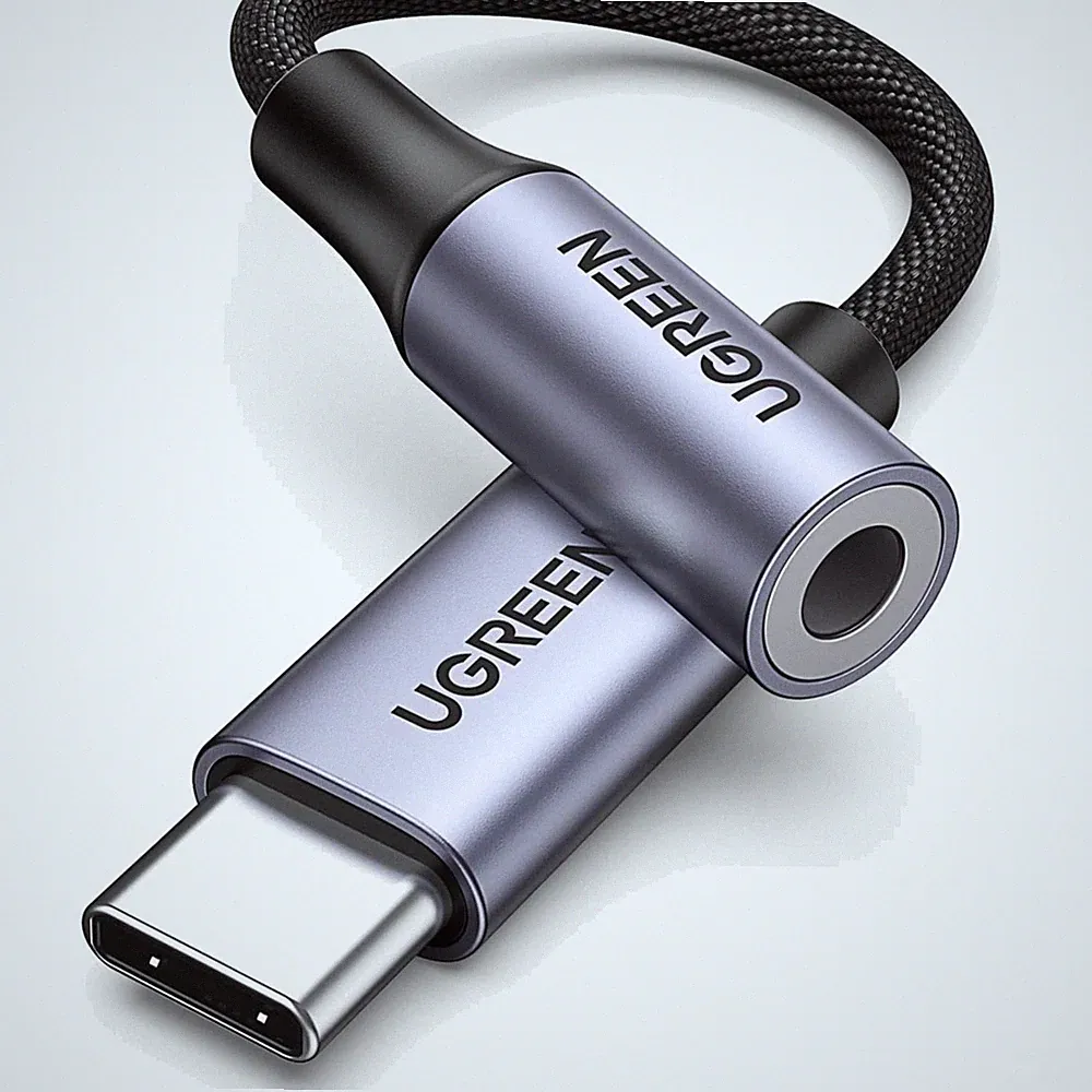 Ugreen USB C Klinke Adapter Grau für Handy Laptop Kopfhörer