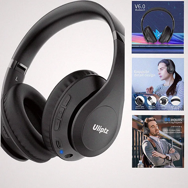 Uliptz Bluetooth Kopfhörer Over Ear mit 65 Stunden Spielzeit und Bluetooth 6