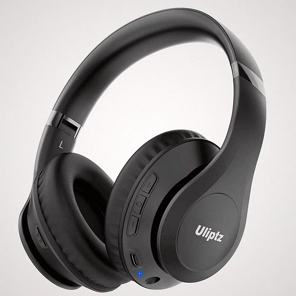 Uliptz Bluetooth Kopfhörer Over Ear Schwarz, 65 Stunden Spielzeit, Bluetooth