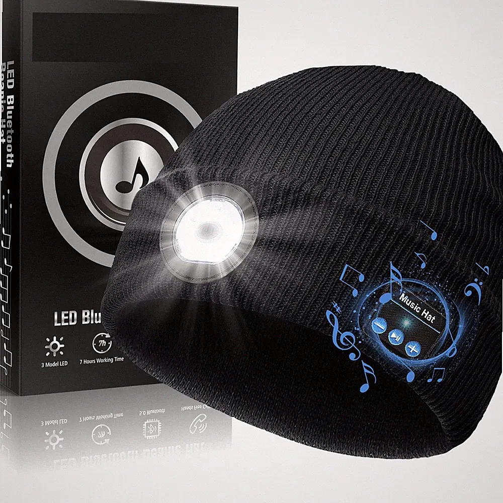 Unisex Mütze Strickmütze Wireless Bluetooth Kopfhörer Mütze Sports Strickmütze