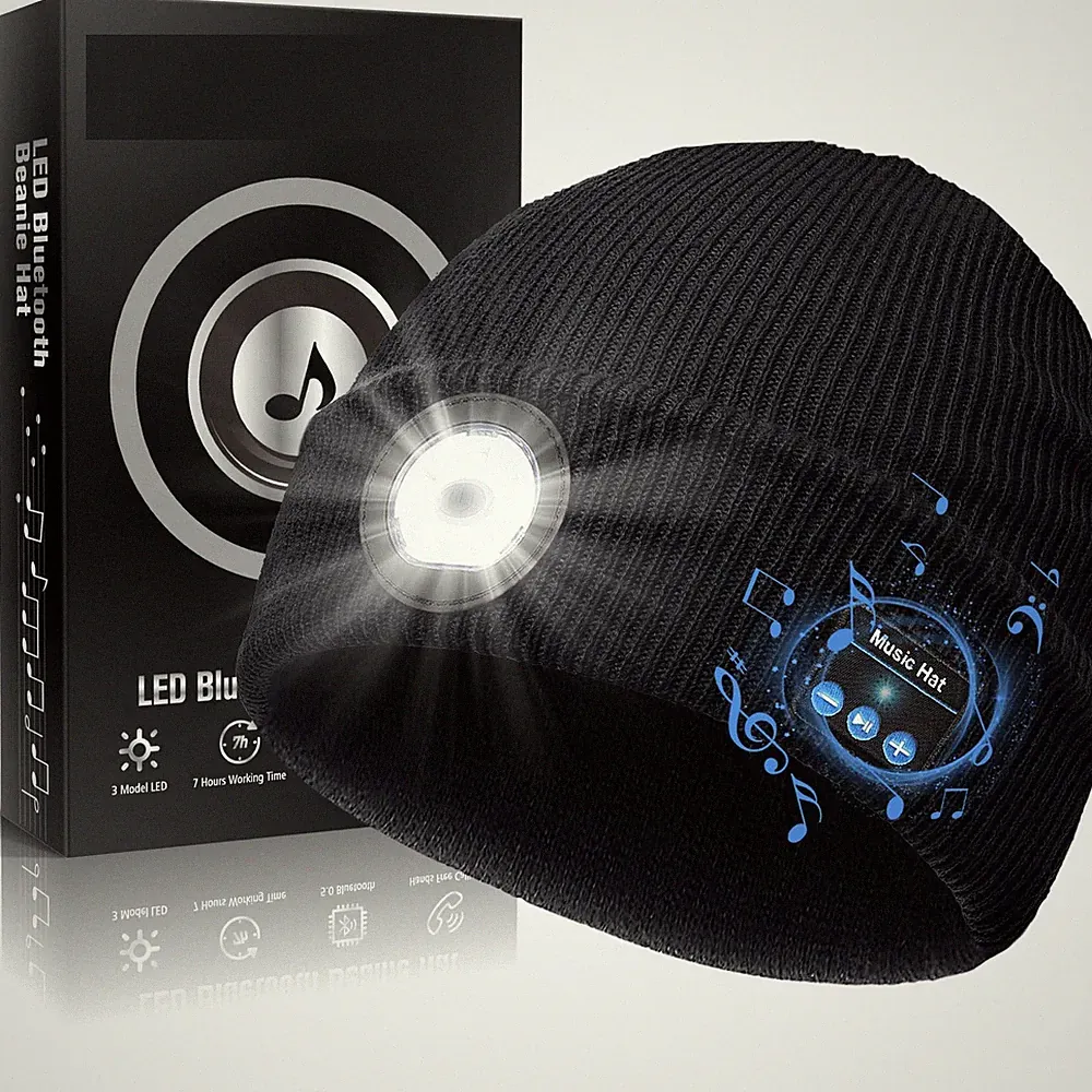 Unisex Mütze Strickmütze Wireless Bluetooth Kopfhörer Mütze Sports Strickmütze
