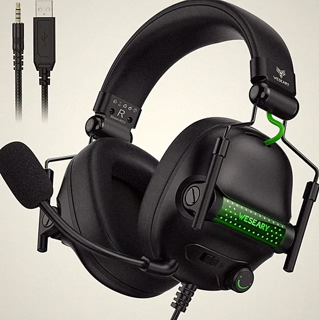 Universal Gaming Kopfhörer mit Mikrofon Geräuschisolierung Klinke 3,5mm Xbox Ps5