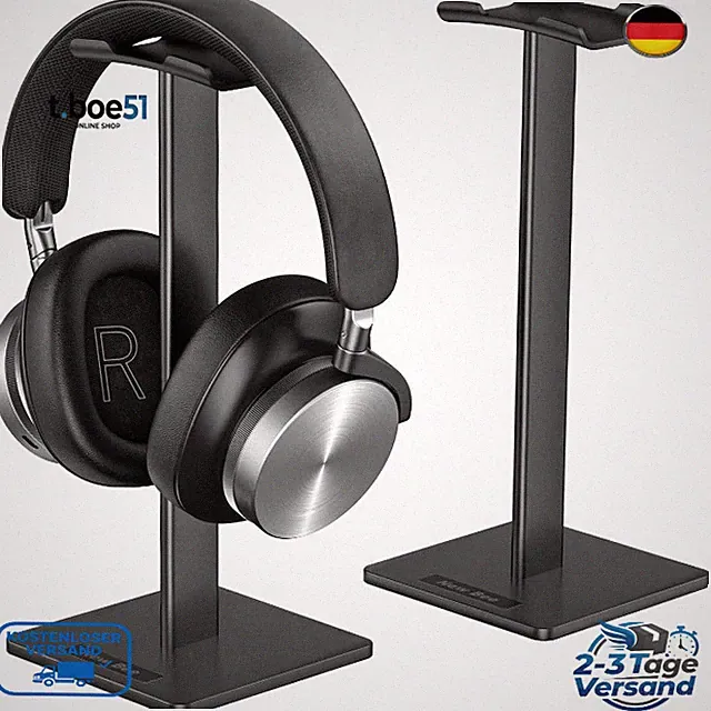 Universal Kopfhörerständer Aluminium Gaming Headset Halter Schwarz 4K LED USB