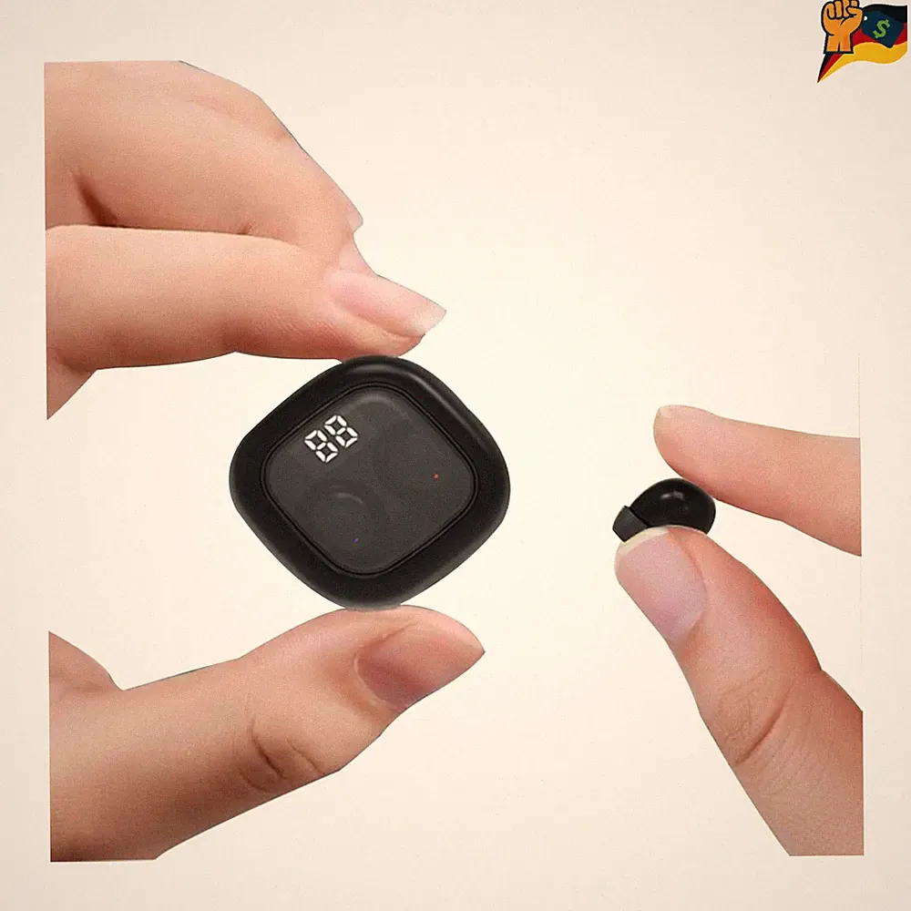 Unsichtbare In Ear Kopfhörer Bluetooth Geräuschabschirmung 24 Std DunkelSchwarz