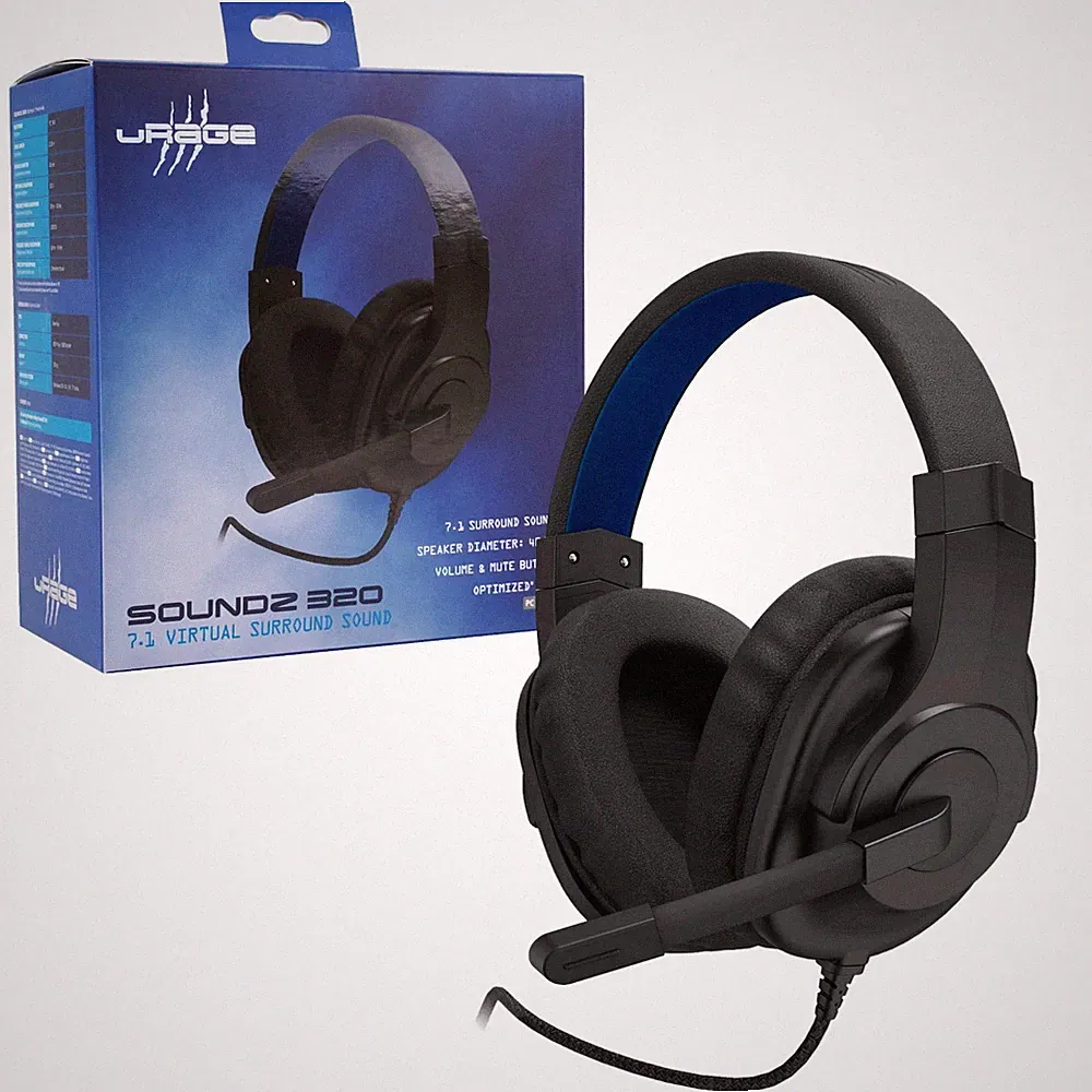 uRage Gaming USB 7.1 Headset Kopfhörer Mikrofon Fernbedienung für Sony PS5 PS4