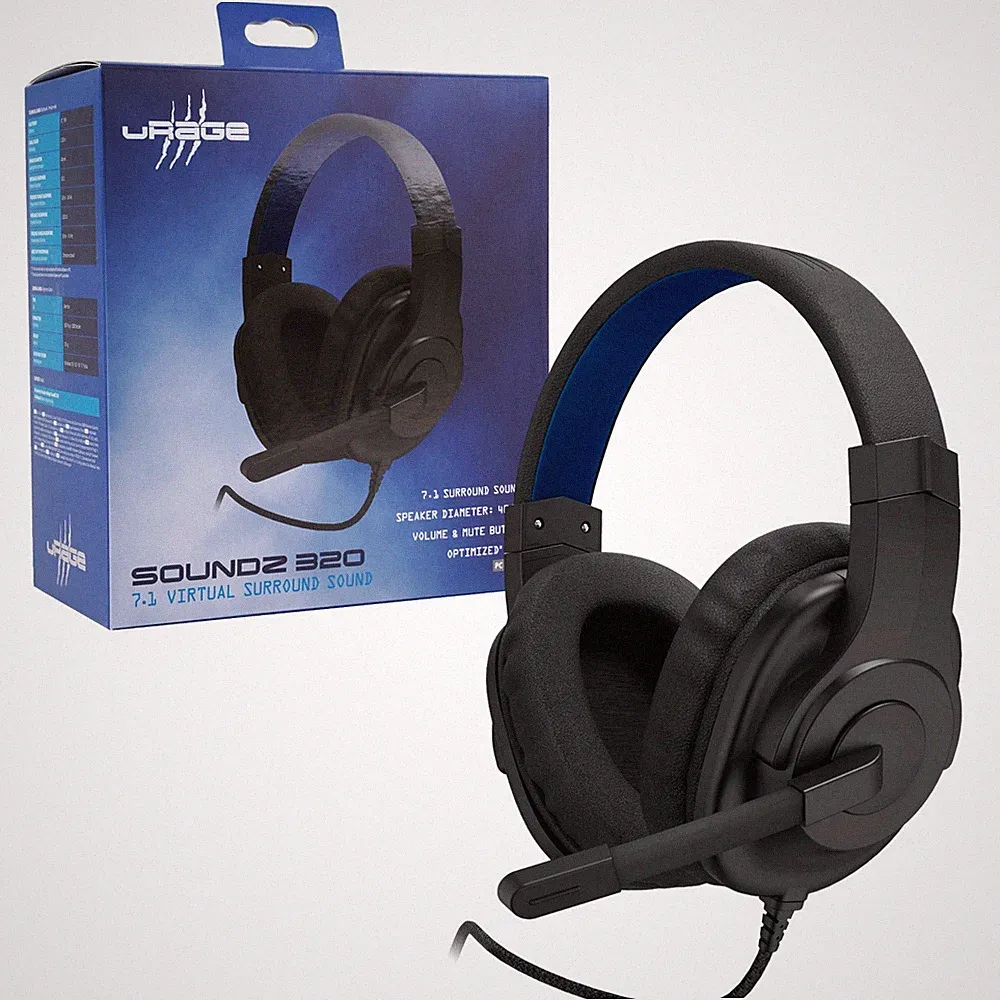 uRage Gaming USB 7.1 Headset Kopfhörer Mikrofon Fernbedienung für Sony PS5 PS4