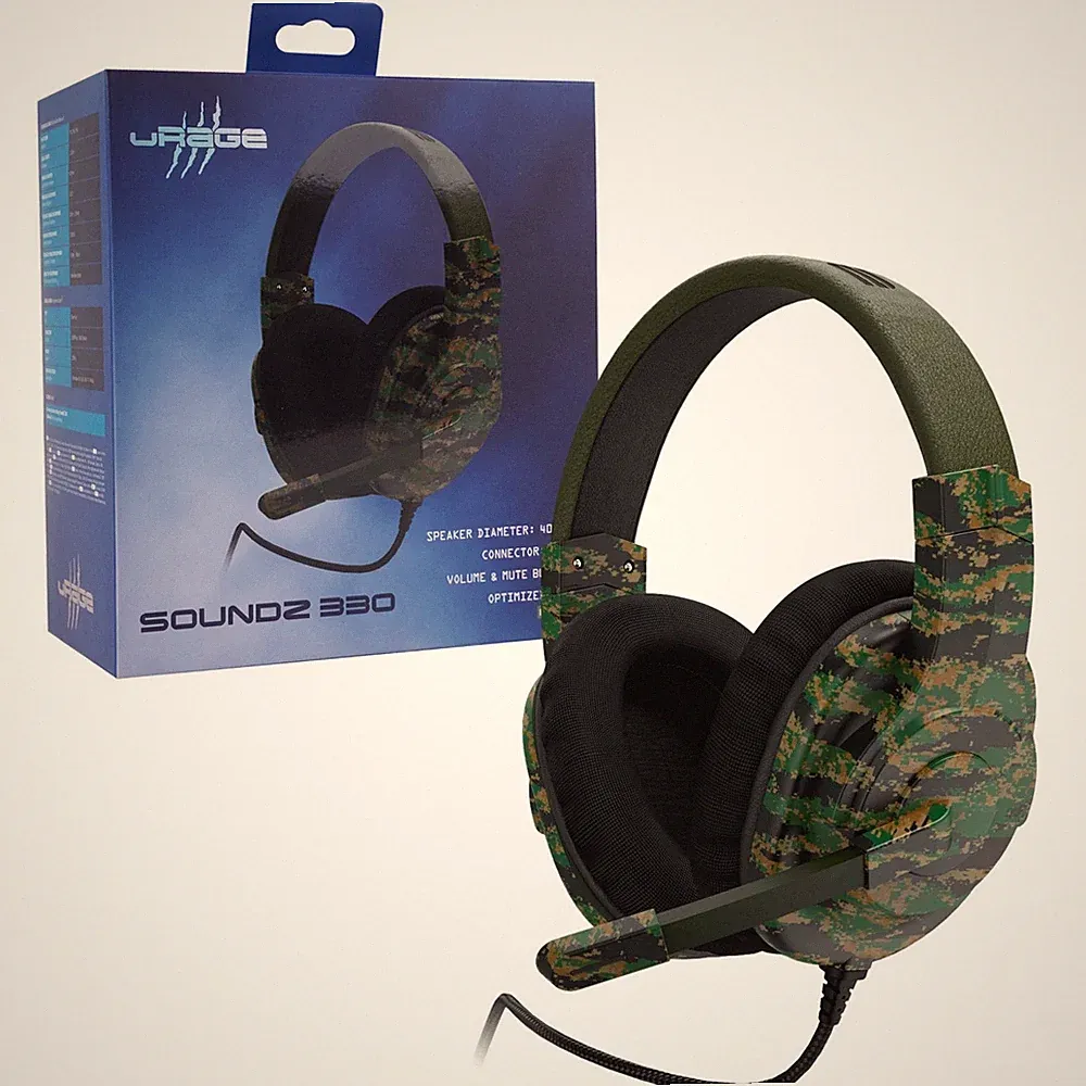 uRage Gaming USB Headset Gamer Kopfhörer Mikrofon Fernbedienung für Sony PS5 PS4