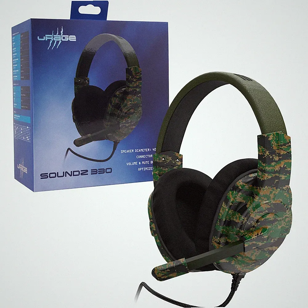 uRage Gaming USB Headset Gamer Kopfhörer Mikrofon Fernbedienung für Sony PS5 PS4