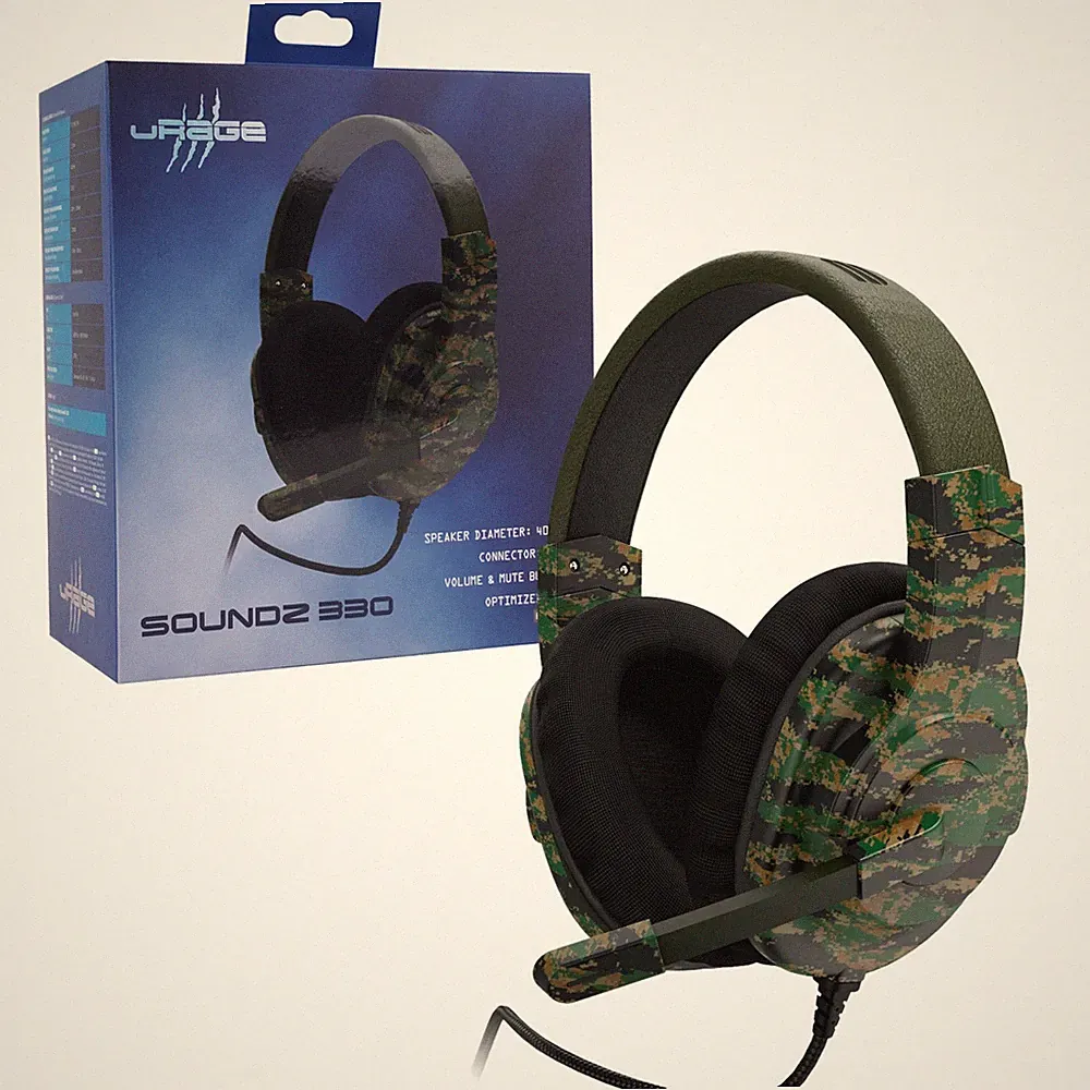 uRage Gaming USB Headset Gamer Kopfhörer Mikrofon Fernbedienung für Sony PS5 PS4