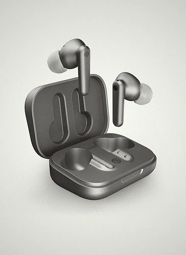 urbanista London titanium In-Ear Kopfhörer mit Ladebox kabellos Kopfhörer grau