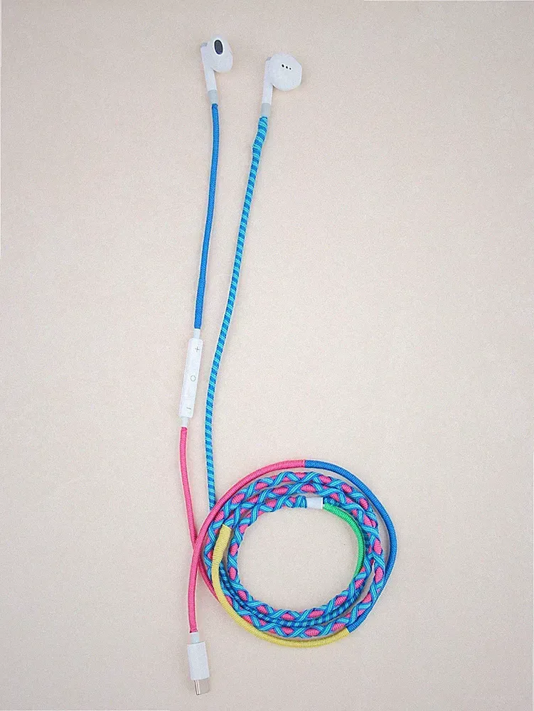 URIZONS Nylon Umschlungene In Ear Kopfhörer mit USB C Bunte Ohrhörer Billig24