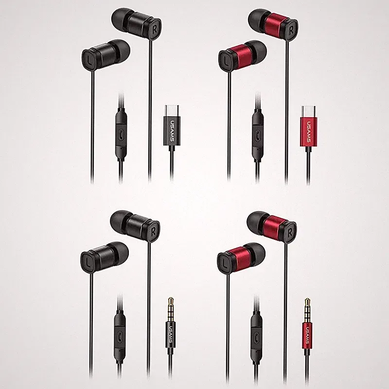 USAMS 3,5mm, Typ C Kopfhörerstecker Bass HiFi Stereo Ohrhörer On-Ear- Kopfhörer