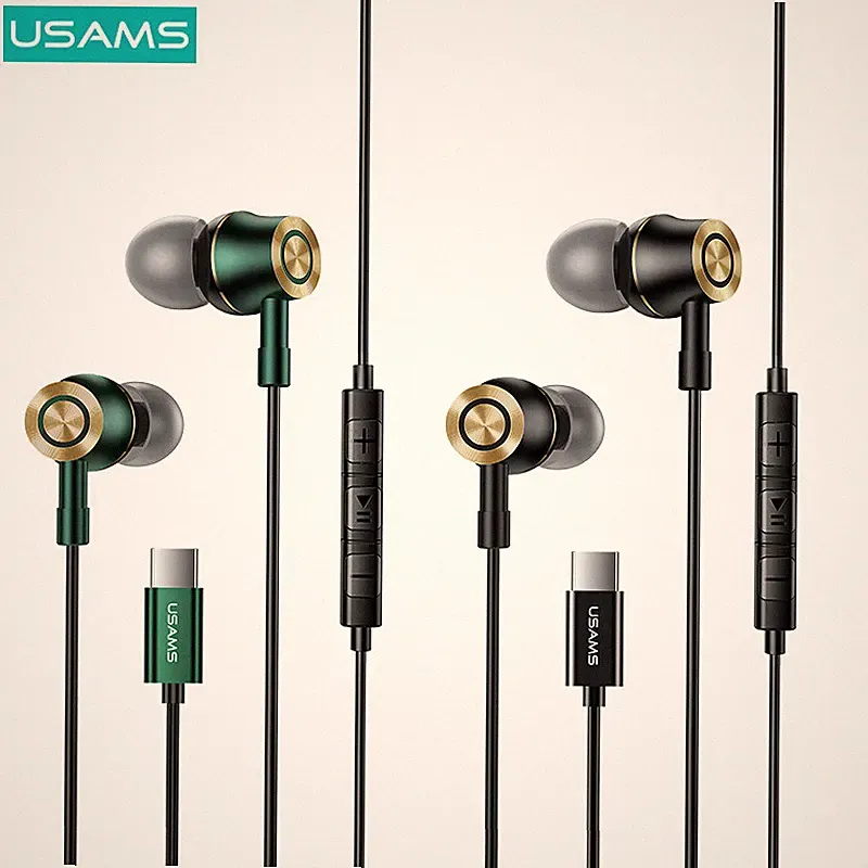 USAMS USB C Kopfhörer Headset In Ear USB Typ C Kopfhörer HiFi Stereo Ohrhörer