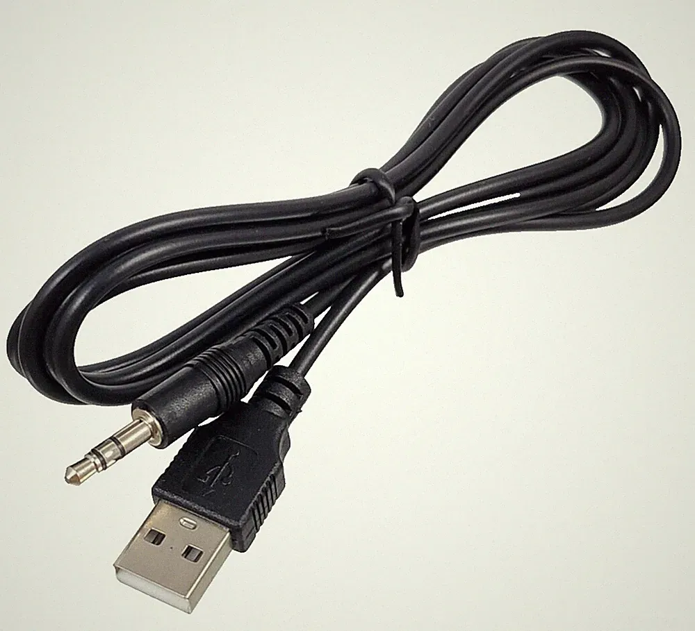 USB auf AUX Klinkenstecker Stecker MP3 PC 3,5 Kopfhörer Anschluß Audio 1,5m NEU