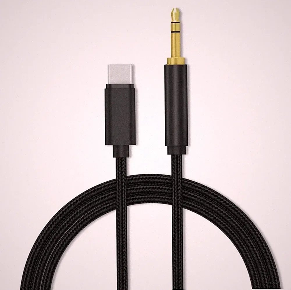 USB-C 1m Aux Kabel 3,5 mm Klinke Audio Kopfhörer Adapter Samsung Xiaomi IPhone