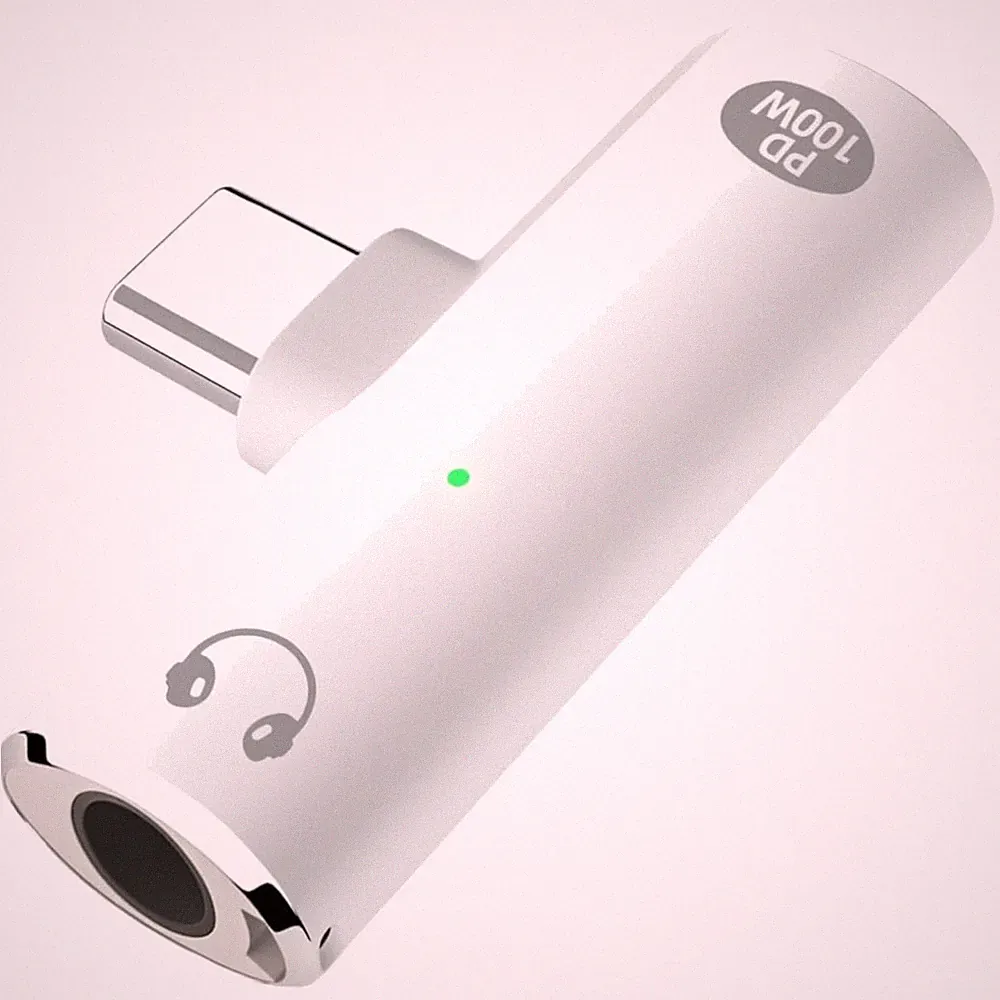 USB-C Adapter 2 in 1 USB-C Kopfhörer Adapter 100W Schnellladung für Handy Tab...
