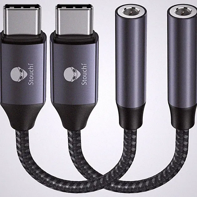USB C auf 3,5 mm Kopfhörer Adapter 2er Pack Hi Res DAC Sound für Handy Tablet