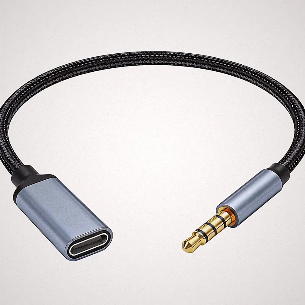 USB-C auf 3,5mm Adapter Kopfhörer Lautsprecher Stereo Kabel Handy Laptop