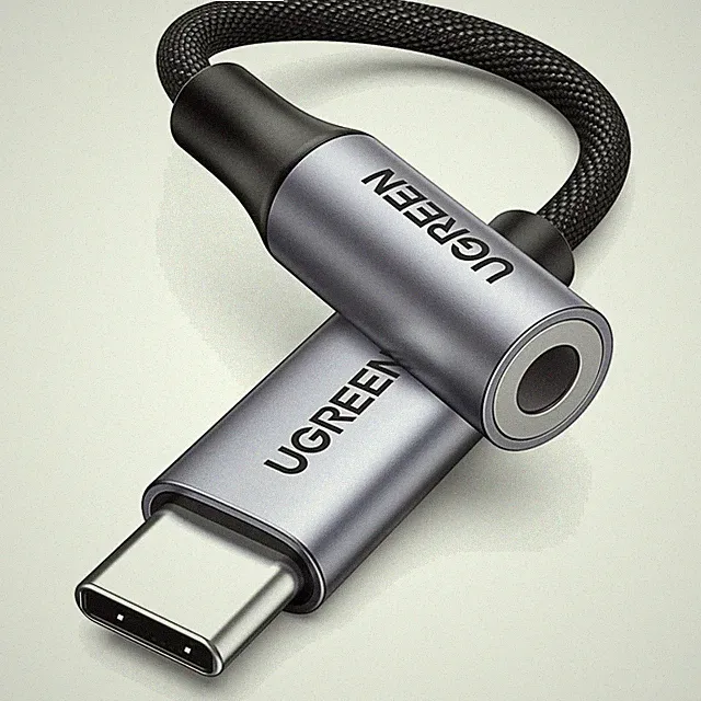 USB C auf 3,5mm Klinke Adapter für Handy Tablet Laptop Grau
