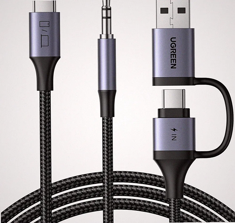 USB C auf 3,5mm Klinke Adapter Kabel, PD 60W Schnellladen, Kopfhörer, iPhone