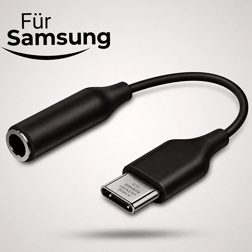 USB-C auf 3,5mm Klinke Audio Adapter DAC für Samsung Weiß Kopfhörer Kabel Aux