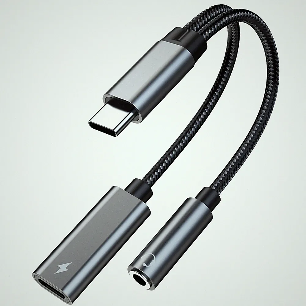 USB-C auf 3.5mm Kopfhörer Adapter und Laden - 16 Bit / 60W 2-in-1 Splitter