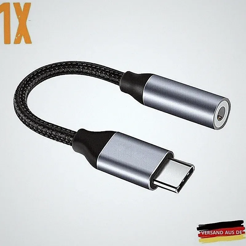 USB C auf AUX 3,5mm Musik Adapter Typ C Kabel Klinke Handy Audio Kopfhörer