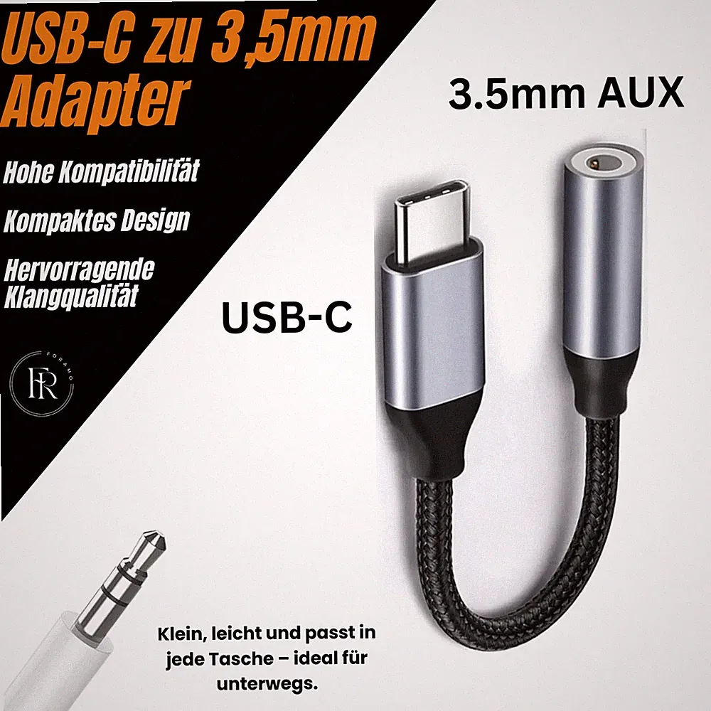 USB C auf zu Aux 3,5mm Klinke DAC Buchse Kopfhörer Mikrofone Audio Adapter Kabel