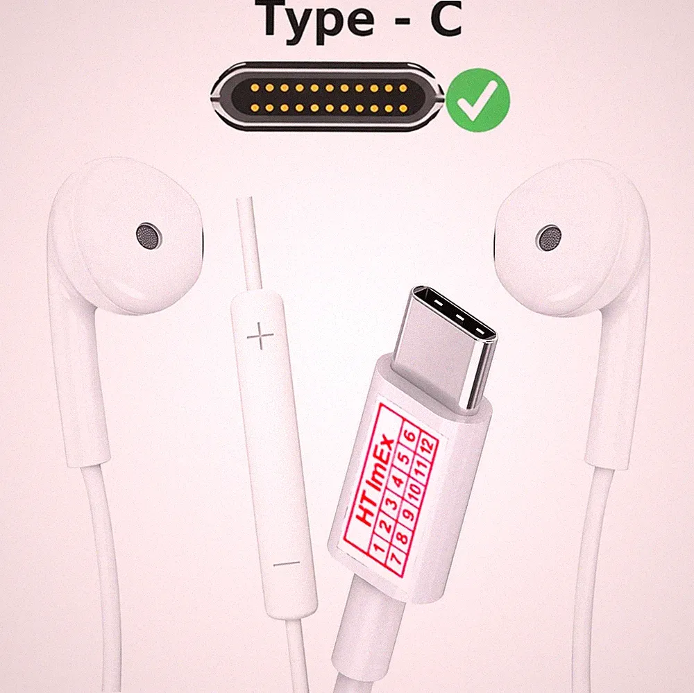 USB-C In-Ear Headset Kopfhörer Mikrofon kompatibel mit Panasonic Toughpad FZ‑G1R