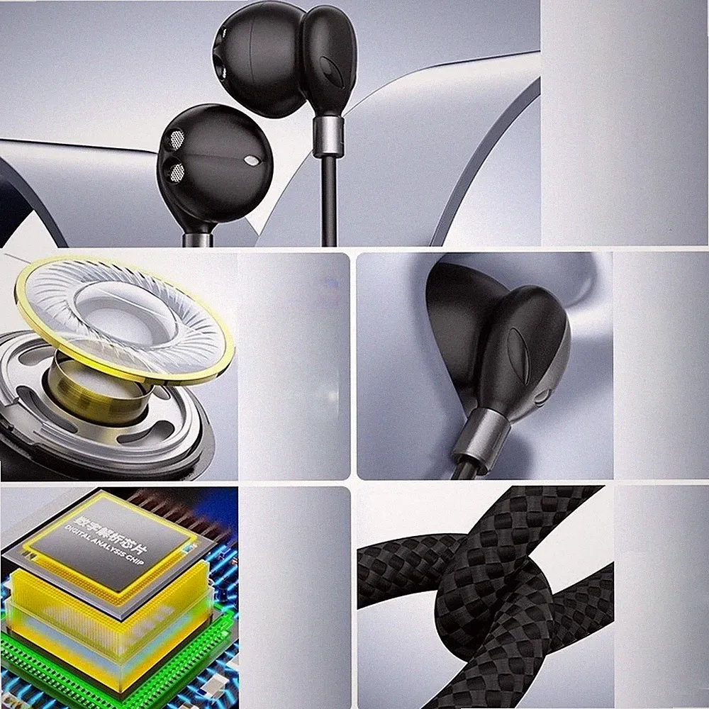 USB-C In-Ear Kopfhörer mit 3 Tasten Steuerung und Mikrofon für iPhone 16 1,2m