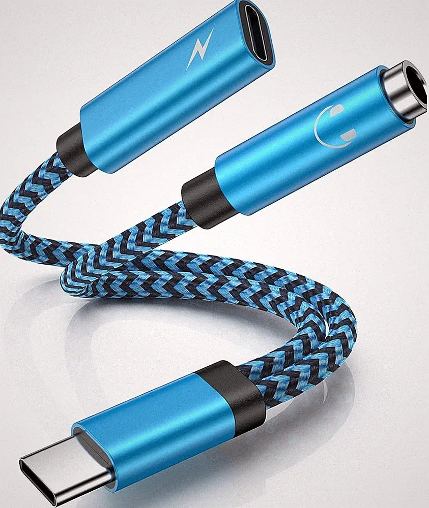 USB C Kopfhörer Adapter und Laden,2-in-1 Type C auf 3.5mm Klinke Adapter,USB C z