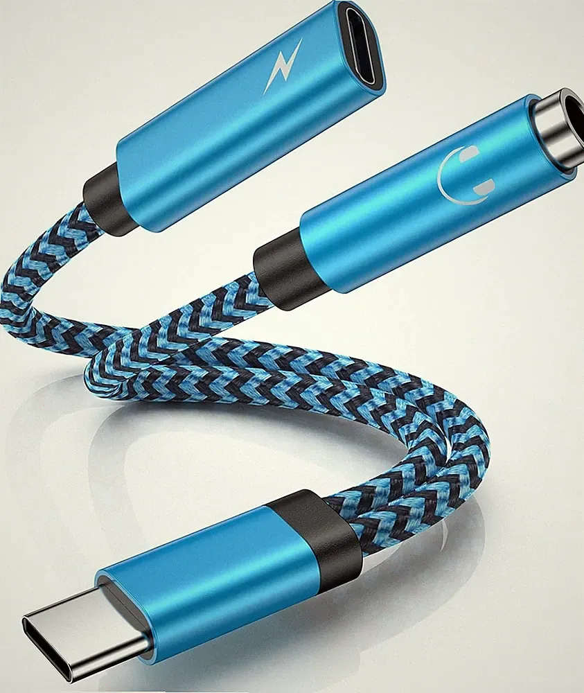 USB C Kopfhörer Adapter und Laden,2-in-1 Type C auf 3.5mm Klinke Adapter,USB C z