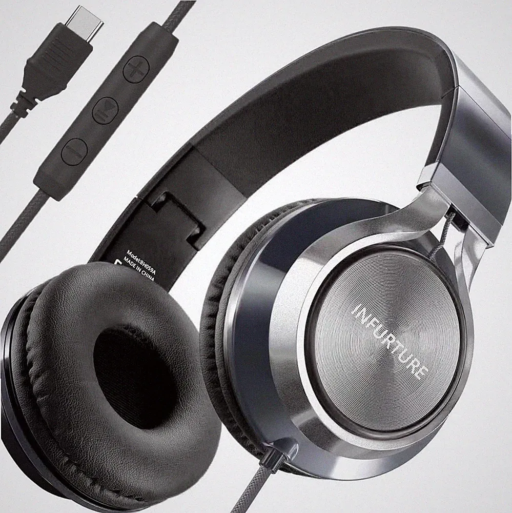 USB C Kopfhörer Mikrofon Lautstärkeregler Faltbar Over Ear Leicht Headset Pack