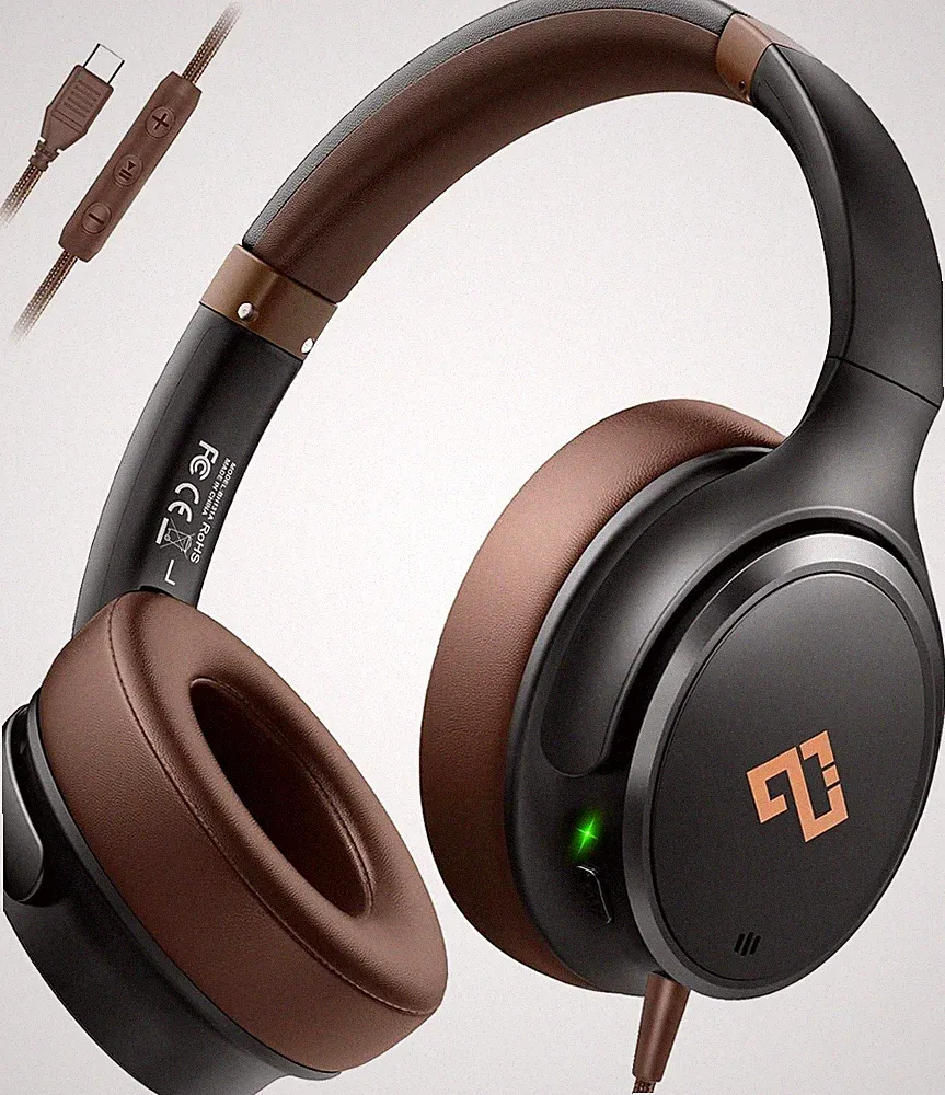 USB C Kopfhörer mit Kabel Noise Cancelling Over Ear für Musik und Gaming