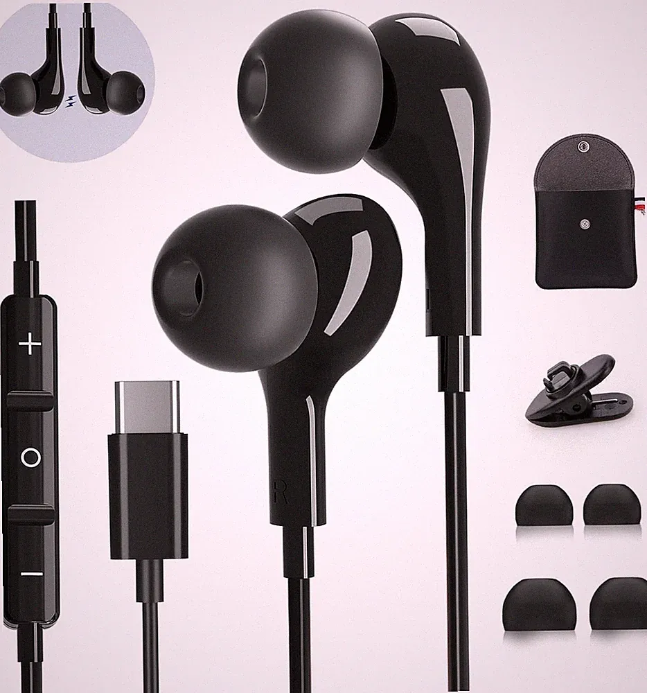 USB C Kopfhörer mit Mikrofon,In-Ear Kopfhörer für Samsung Galaxy S24 S23 Ultr...