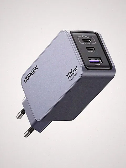 USB C Ladegerät 100W GaN, 3-Port Netzteil, USB-C + USB-A, Mini Reise Ladegerät