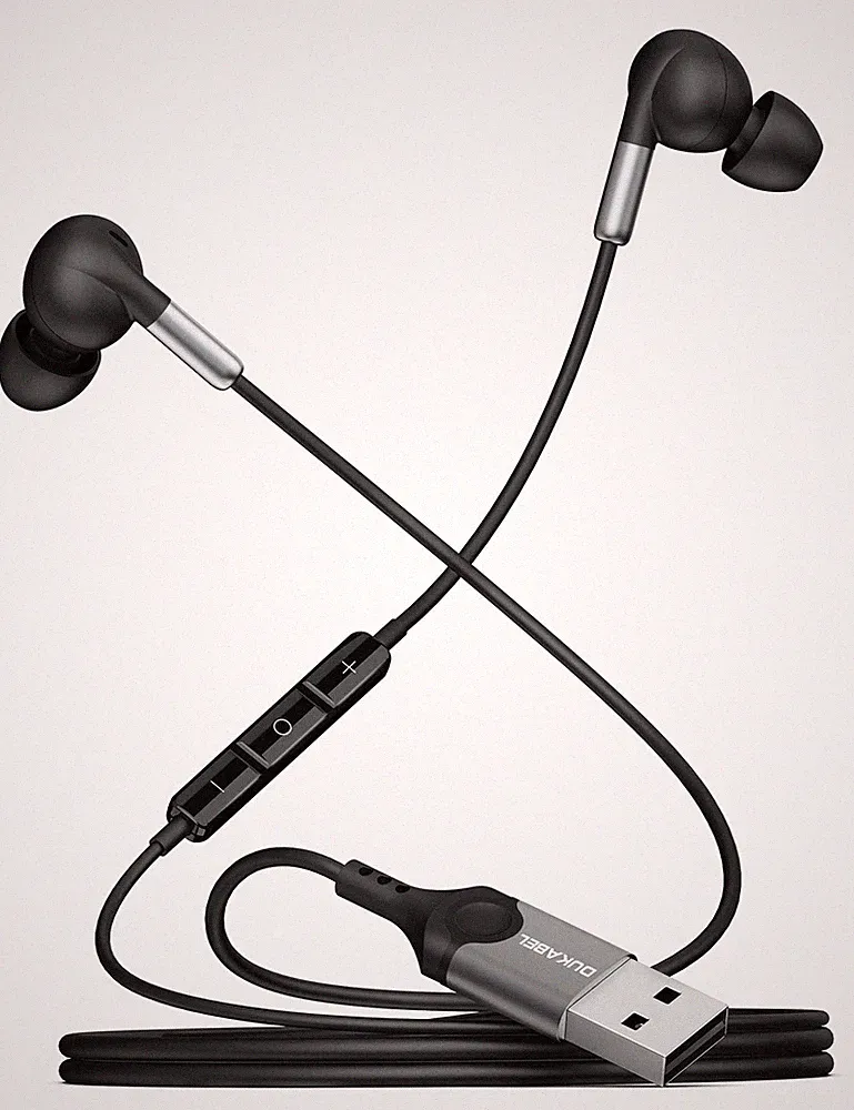 USB In Ear Kopfhörer für PS5 PS4 USB PC Headset mit Mikrofon und In line