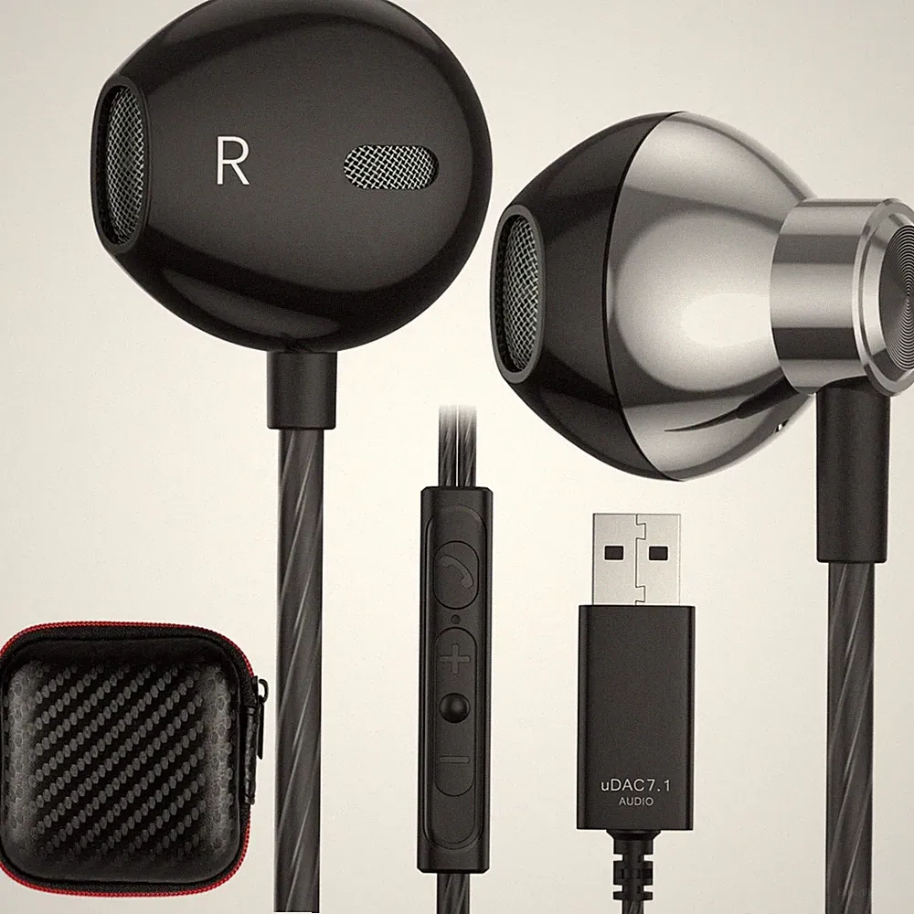 USB Kopfhörer mit Noise Cancelling - Gaming Headset für PS 4 und PS 5 Computer