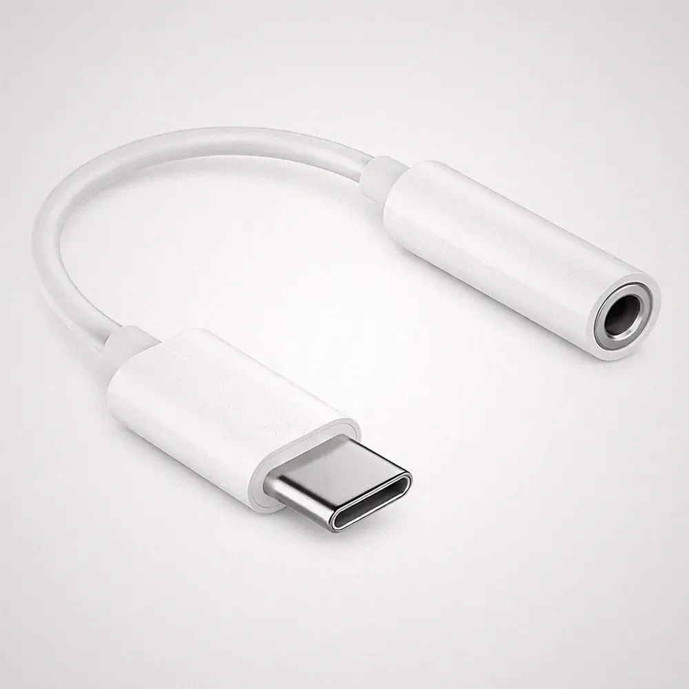 USB TYP C Audio Adapter für Apple Kopfhörer Headset Klinke AUX Kabel WEIß