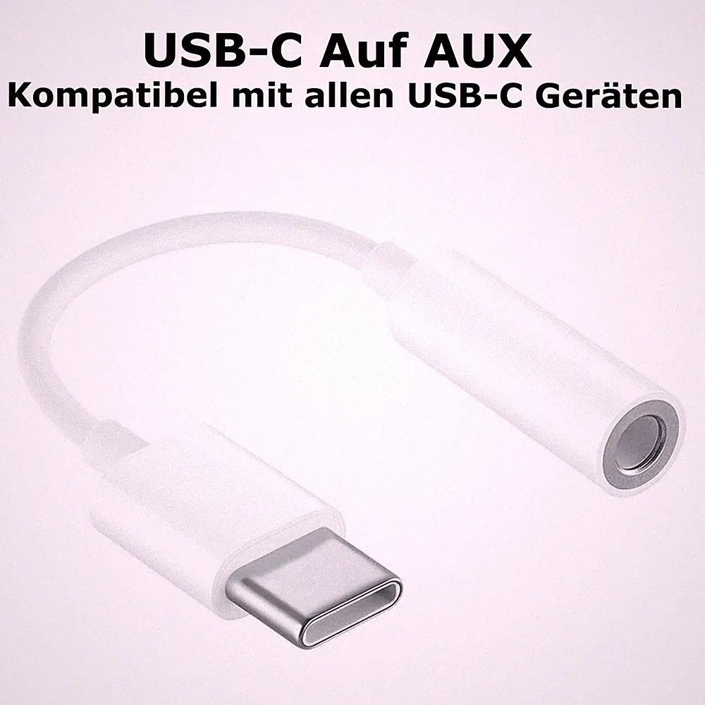 USB Typ C auf AUX Adapter Kabel 3,5mm Klinke Handy Audio Musik Usbc Kopfhörer