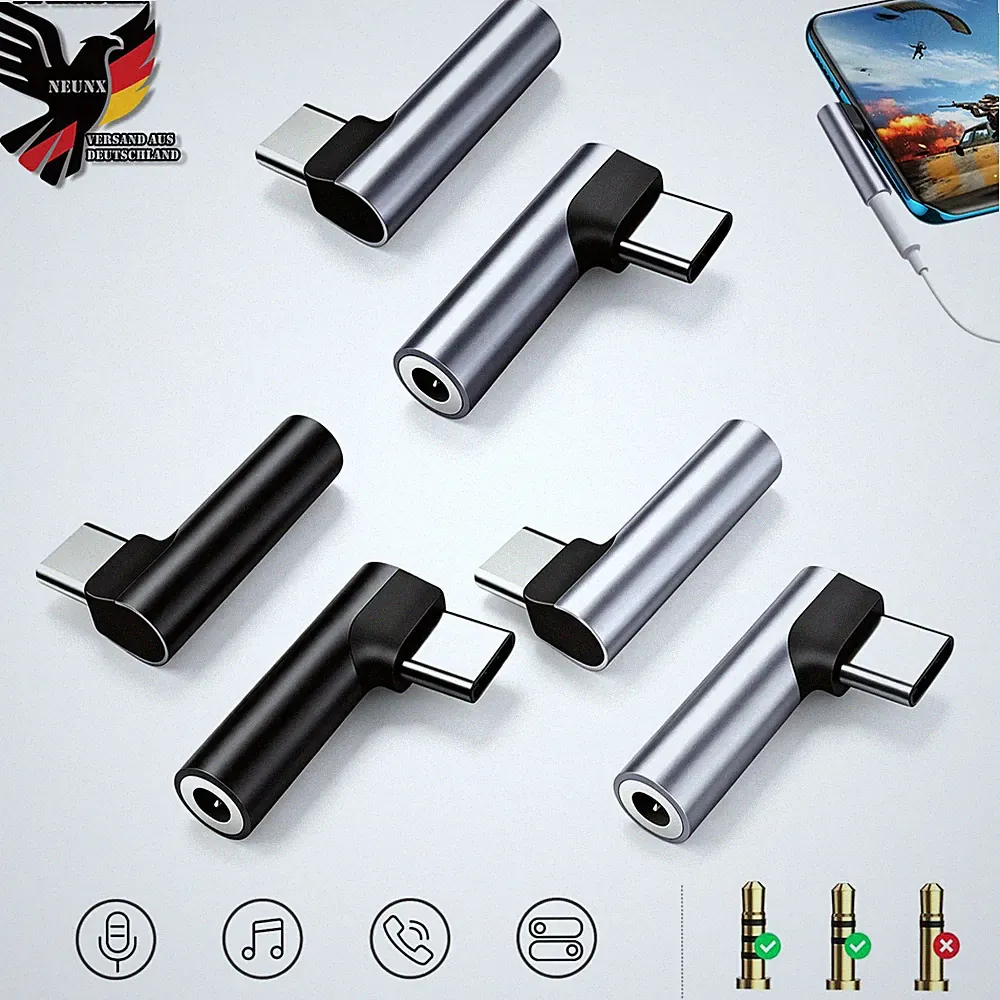 USB Typ C auf zu Aux 3,5mm Klinke DAC Audio Kopfhörer Adapter für iPhone Samsung