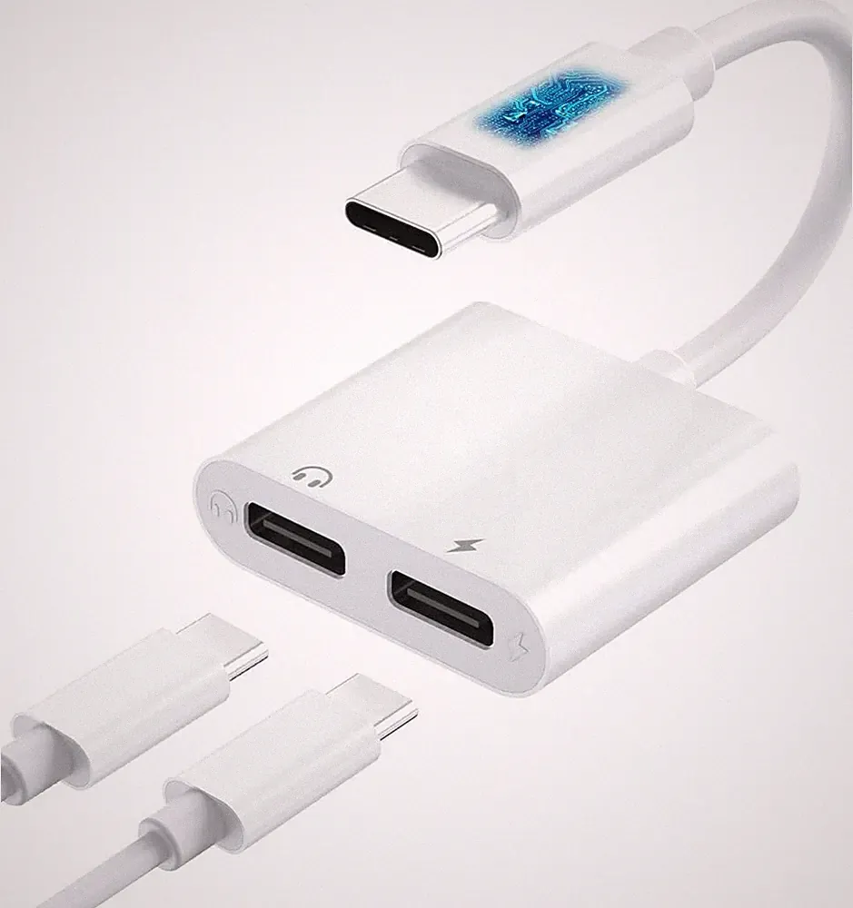 USB Typ C Dual 2 in 1 Typ C Splitter Audio Adapter Kopfhörer Laden und Musik