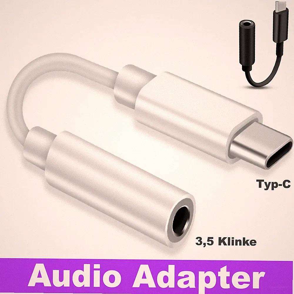 USB Typ C zu 3,5 mm Klinke AUX Kopfhörer Adapter neu Xiaomi Huawei Kompakt GUT
