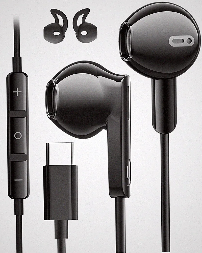 USBC Kopfhörer Stereo In Ear für iPhone 17 Pro Max Samsung Galaxy S23 Pixel 10