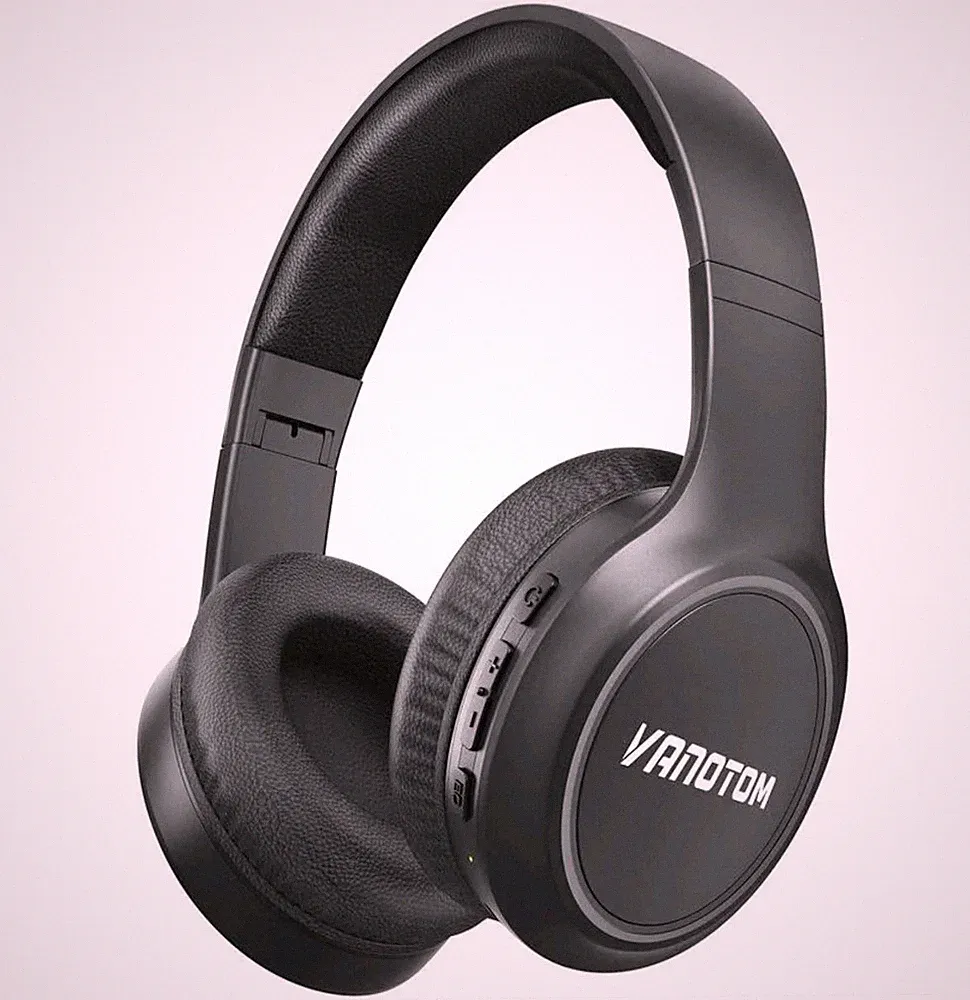 VANOTOM Over-Ear Kopfhörer schwarz faltbar Bluetooth + 3,5 mm mit Mikrofon